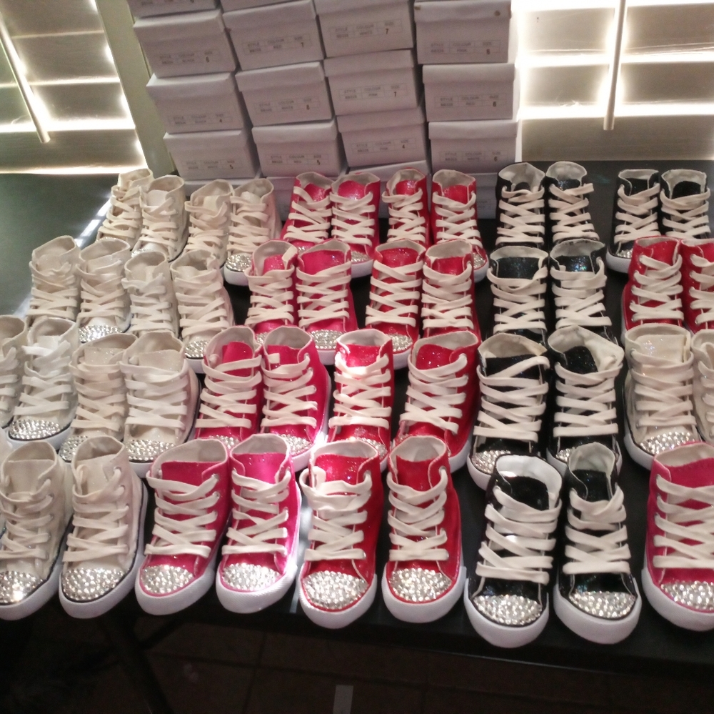 Toddlers Bling Canvas High Tops